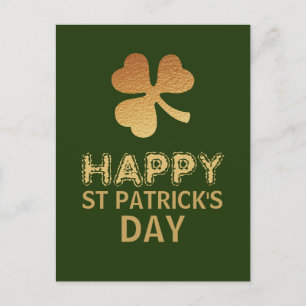 Gold Foil Kleeblatt, St Patrick's Day Postkarte