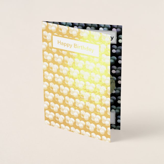 Gold Foil Lawn Bowls, Geburtstagskarte. Folienkarte (Vorderseite)