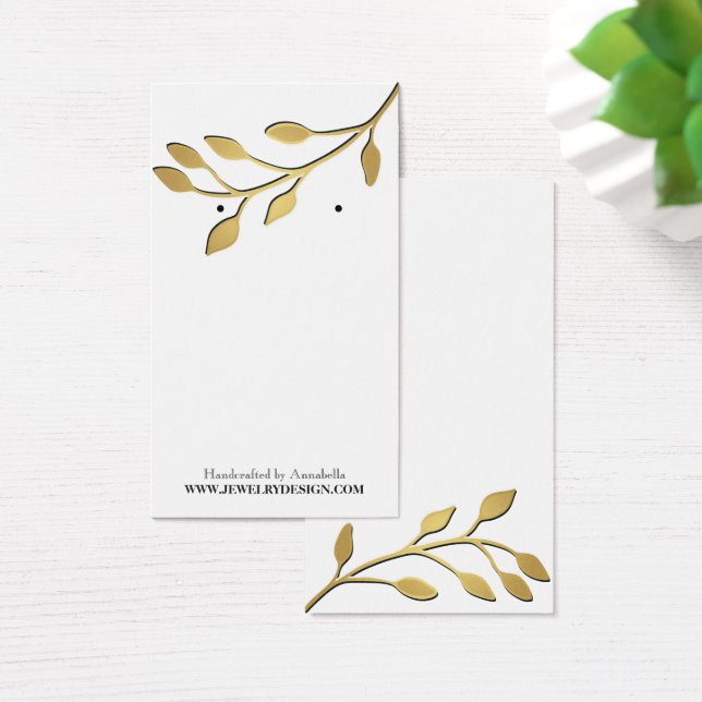Gold Foil Leaf Earring Juwelier Display Custom (Schreibtisch)