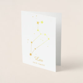 Gold Foil LEO Zodiac Sign Constellation Folienkarte