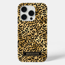 Gold Foil Leopard Print Monogrammed Case-Mate iPhone Hülle