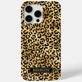 Gold Foil Leopard Print Monogrammed  Case-Mate iPhone Hülle