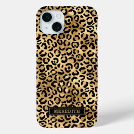 Gold Foil Leopard Print Monogrammed Case-Mate iPhone Hülle