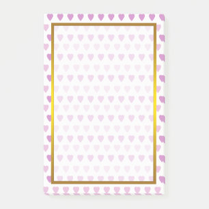 Gold Foil Lila Liebe Herzmuster Valentine Post-it Klebezettel