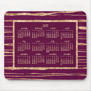 Gold Foil Magenta Jahreskalender 2017 Mauspads