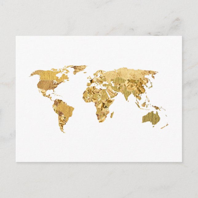 Gold Foil Map Postkarte (Vorderseite)