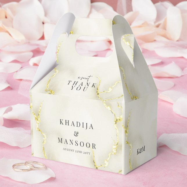 Gold Foil Marmor Texture Wedding Vielen Dank Geschenkschachtel (Hochzeit)