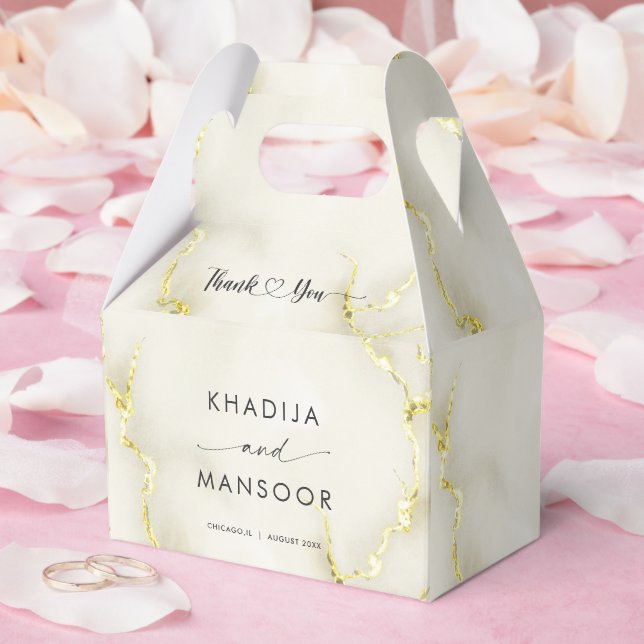 Gold Foil Marmor Texture Wedding Vielen Dank Geschenkschachtel (Hochzeit)