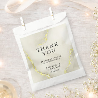 Gold Foil Marmor Texture Wedding Vielen Dank Geschenktütchen