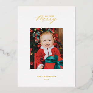Gold Foil Minimal so sehr Merry Foto Holiday Card Folien Feiertagskarte
