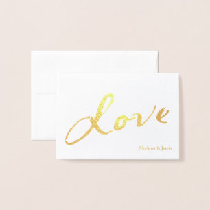 Gold Foil mit Liebe Danke Karte
