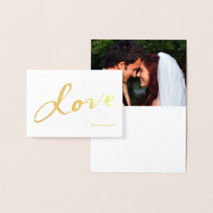 Gold Foil mit Liebe Foto Danke Karte