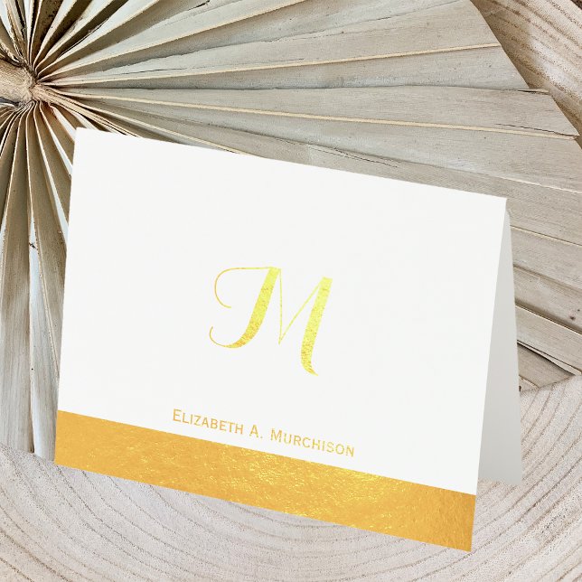 Gold Foil Monogram Note Card Folienkarte (Von Creator hochgeladen)