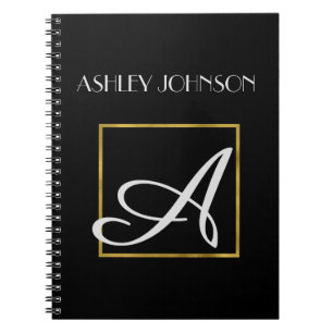 Gold Foil Monogram Notebook für Schule oder Arbeit Notizblock