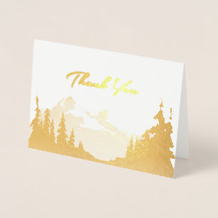 Gold Foil Mountain Hochzeit - Vielen Dank Folienkarte