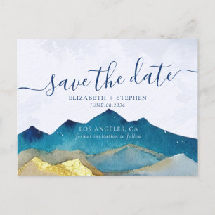Gold Foil Mountains Hochzeitsszelt Save the Date F Ankündigungspostkarte