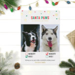 Gold Foil Naughty oder Nice Two Dog Foto Card Folien Feiertagskarte<br><div class="desc">Niedliche und lustige Lieblingskarten! "Santa Paws kommt in die Stadt" zwei Hunde Weihnachtsfotokarte mit unangenehmen oder schönen Auswahlfeldern und echten Folienakzenten!</div>