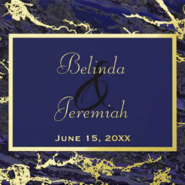 Gold Foil & Navy Blue Wedding Gästebuch