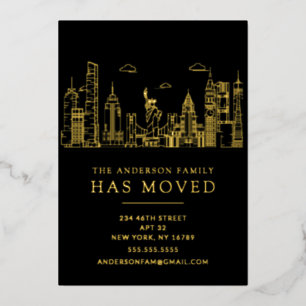 Gold Foil New York City Moving Foil Invitati Folieneinladung