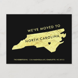Gold Foil North Carolina Karte Schwarze neue Adres