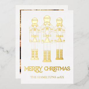 Gold Foil Nutcracker Weihnachtskarten Folieneinladung
