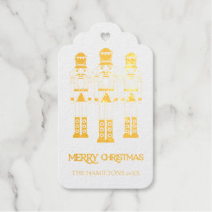 Gold Foil Nutcracker Weihnachtskarten Geschenkanhänger