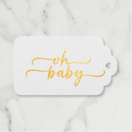 Gold Foil "Oh Baby" Script Geschenkanhänger