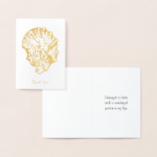 Gold Foil Oyster Muschel Card Folienkarte