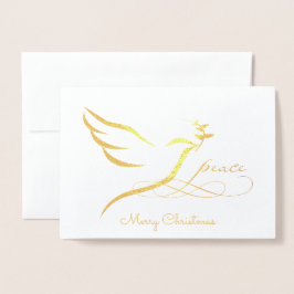 Gold Foil Peace Dove Card Folienkarte