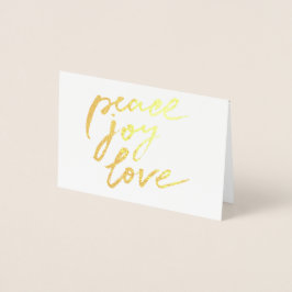 Gold Foil Peace Joy Liebe Weihnachten Foto Folienkarte