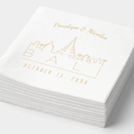 Gold Foil Personalisiert Bali Wedding Napkins Servietten Mit Folie