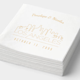Gold Foil Personalisiert Los Angeles Wedding Napki Servietten Mit Folie