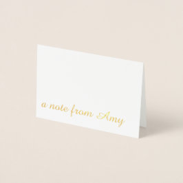Gold Foil Personalisiert Note Card Folienkarte