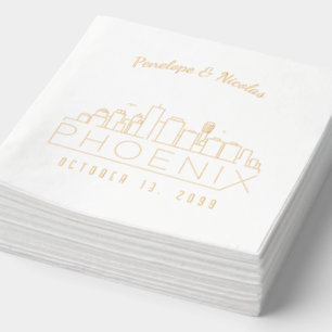Gold Foil Personalisiert Phoenix Wedding Napkins Servietten Mit Folie