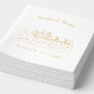 Gold Foil Personalisiert Sacramento Wedkins Servietten Mit Folie