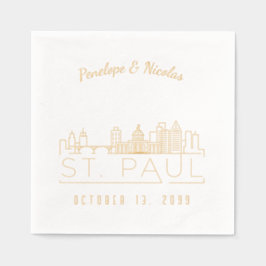 Gold Foil Personalisiert St. Paul Wedding Napkins Servietten Mit Folie