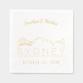 Gold Foil Personalisiert Sydney Wedding Napkins Servietten Mit Folie