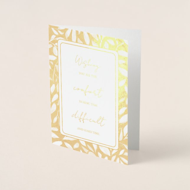 Gold Foil Personalisiert Sympathy Card. Folienkarte (Vorderseite)