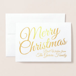 Gold Foil Personalisierte Weihnachtskarte Folienkarte