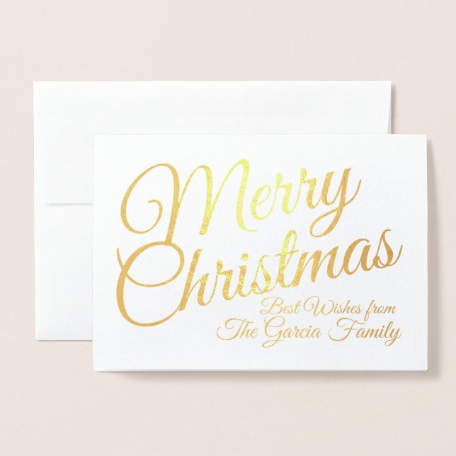 Gold Foil Personalisierte Weihnachtskarte Folienkarte (Vorderseite mit Umschlag)