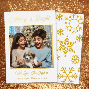 Gold Foil Personalisiertes Foto Weihnachten Folien Feiertagskarte