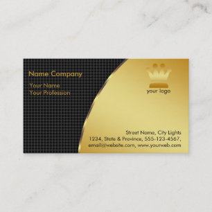 Gold Foil Retro Crown Logo Finanzdienstleistungen Visitenkarte