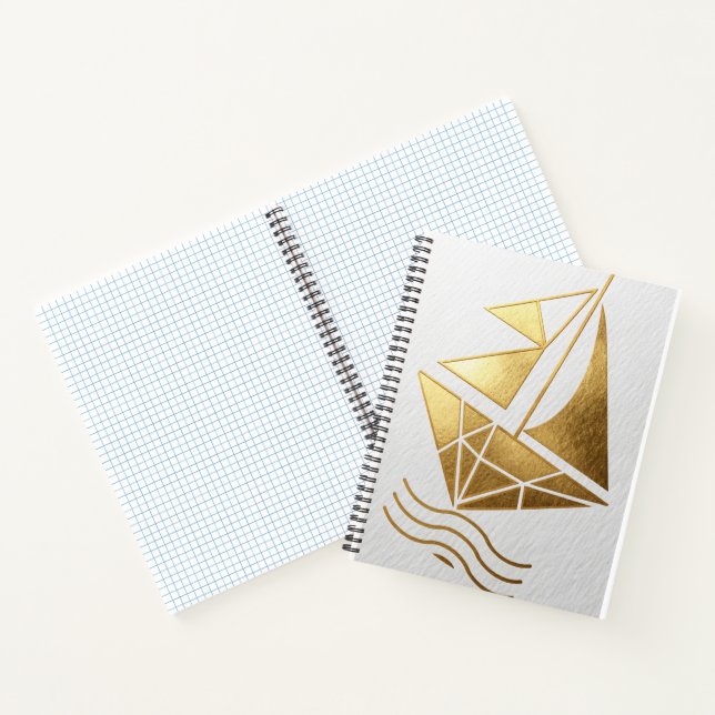 Gold Foil Sailboat Notebook Notizbuch (Innenseite)