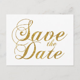 Gold Foil SAVE THE DATE Art Hochzeitdatum Postkart Ankündigungspostkarte