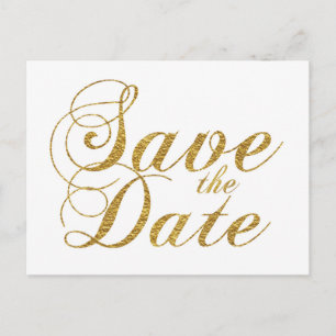 Gold Foil SAVE THE DATE Art Hochzeitdatum Postkart Ankündigungspostkarte