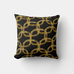 Gold Foil Scribble Circle Chic Throw Kissen
