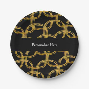 Gold Foil Scribble Circle Modern Party Teller