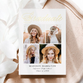 Gold Foil Script 4 Foto Abschluss Ankündigung