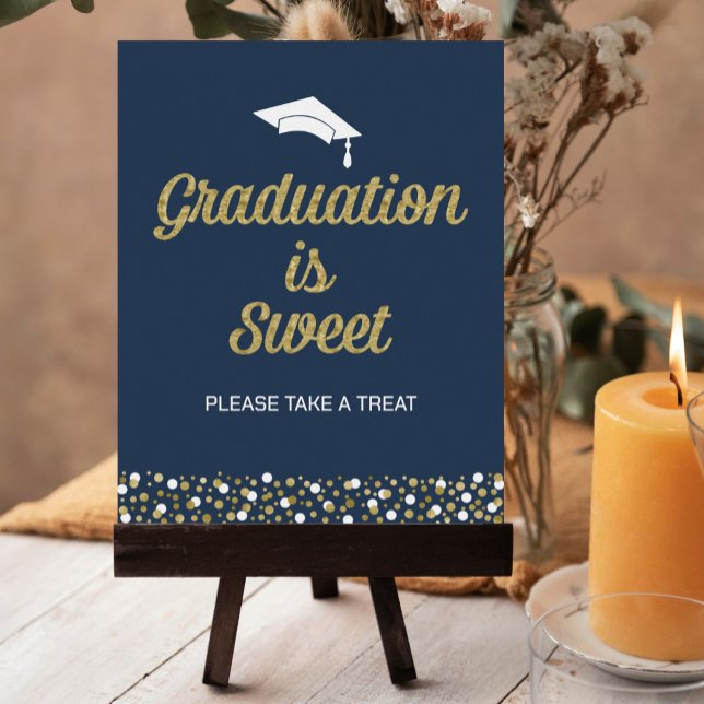 Gold Foil Script Abschluss ist Sweet Grad Sign Poster (Von Creator hochgeladen)