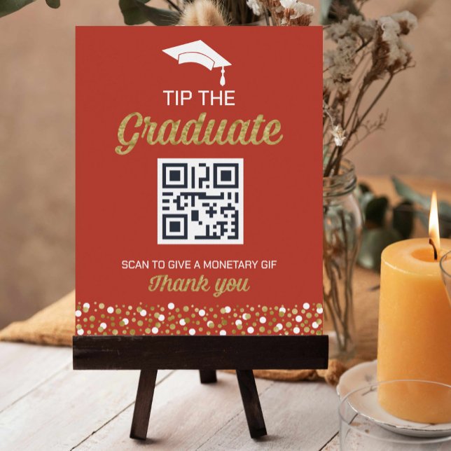 Gold Foil Script Confetti Tipp zum Graduate Sign Poster (Von Creator hochgeladen)